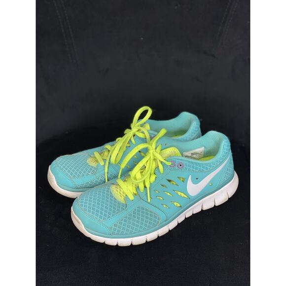 NIKE FLEX 2013 RN RUNNING WOMEN'S SHOES Size 8 Turquoise Green Blue Pink - Picture 1 of 8